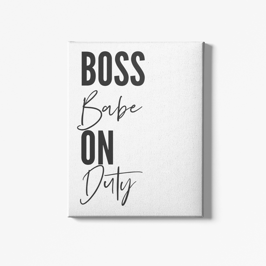 Obra de arte en lienzo de Boss Babe On Duty Work Life