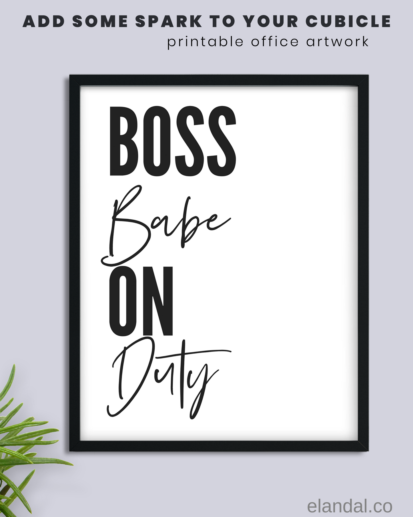 Arte de pared imprimible Boss Babe On Duty