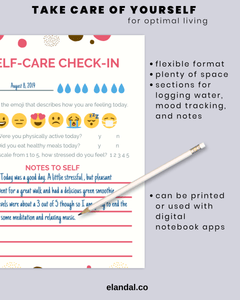 FREE Self-Care Printable Planner Insert Stress Relief and Mood Tracker