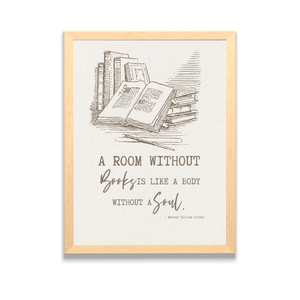 Room Without Books Like a Body Without a Soul Framed Art Print