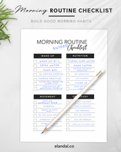 Load image into Gallery viewer, Printable Morning Routine Checklist Daily Planner Insert for Habit Formation and Productivity