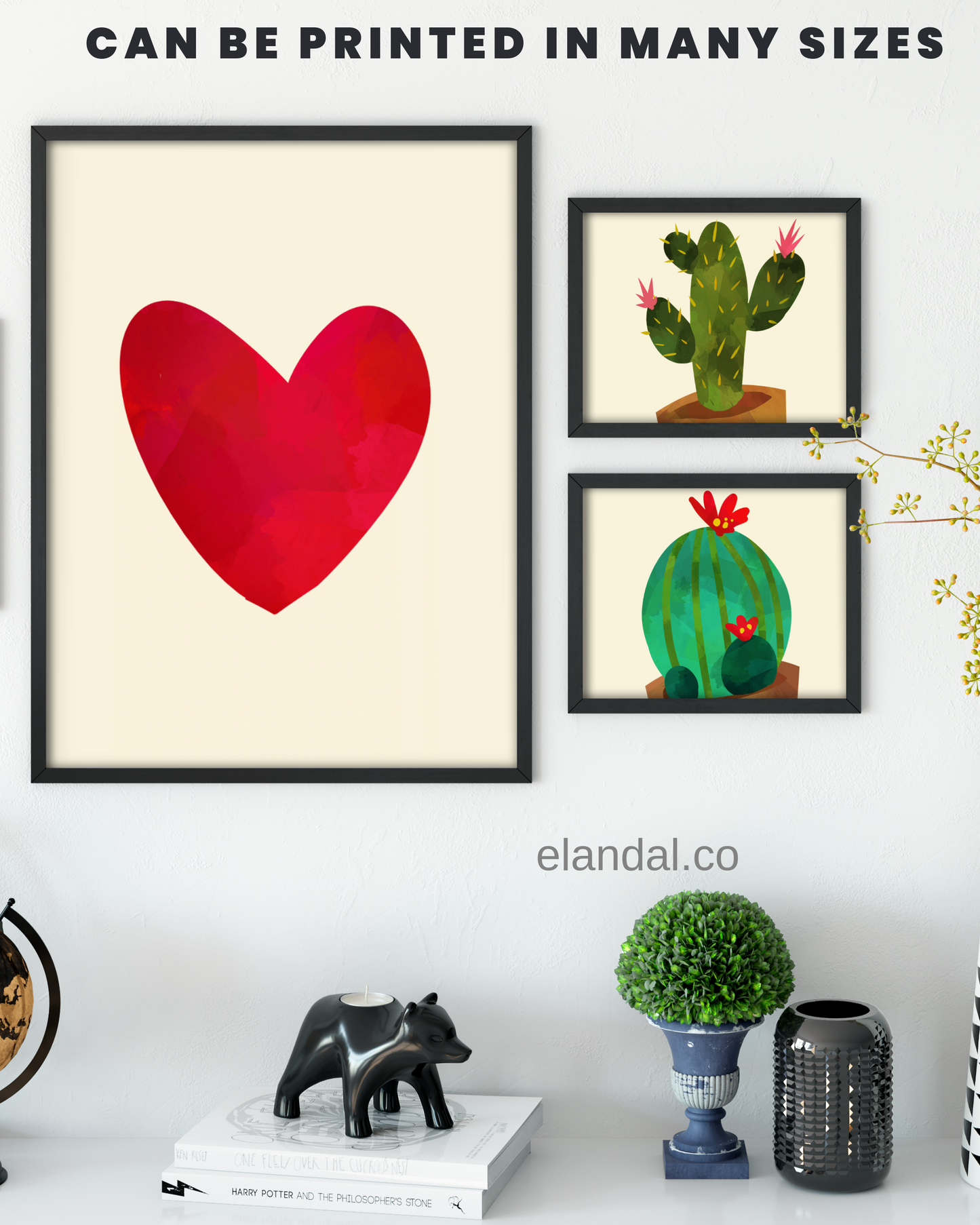Printable Cactus Wall Art Boho Home Office Decor for Cacti Lovers