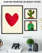 Load image into Gallery viewer, Printable Cactus Wall Art | Boho Home Office Decor for Cacti Lovers | Succulent Art Gift | Set of Three A4 Letter and Poster Sizes Included
