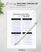 Load image into Gallery viewer, Evening Routine Checklist, Bedtime Printable