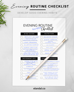 Evening Routine Checklist, Bedtime Printable