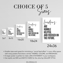 Load image into Gallery viewer, Leadership Poster for the Office, Available in 5 Sizes, Cubicle Office Art Decor