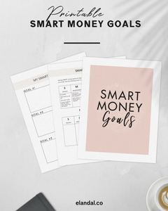SMART Money Goals Budgeting Printable| Financial Goal Setting Worksheet - Letter Size Instant Download