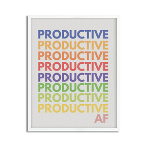 Productive AF Framed Poster Print, Stylish Office Wall Decor, Available in 3 Sizes