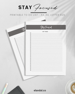 FREE Stay Focused Printable To-Do List | Productivity Planner Pages