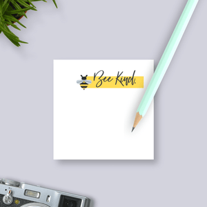 Bee Kind Sticky Notes 3"x3" Adhesive Notes Cubicle and Office Accessories