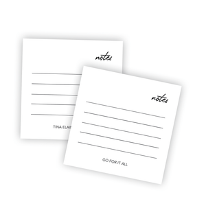 Personalized Minimalist Lined Sticky Notes, 3x3 in Mini Notepads