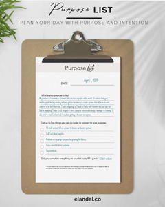 Purpose List - Printable Motivational Daily To-Do List Planner Page