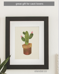 Printable Cactus Wall Art | Boho Home Office Decor for Cacti Lovers | Succulent Art Gift | Set of Three A4 Letter and Poster Sizes Included