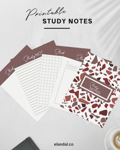 Printable Note Taking Paper | A4, A5, Letter and Half Letter Sizes | Lined, Grid, and Graph Designs