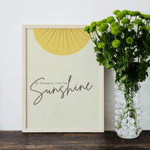 Load image into Gallery viewer, Be Thankful for Sunshine Motivational Framed Poster