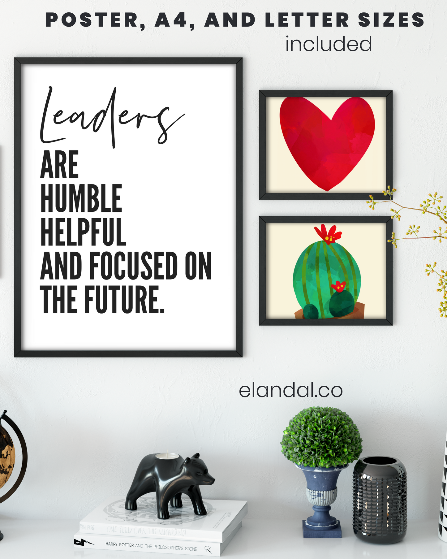 Decoración de pared imprimible con cita de liderazgo | Póster con cita inspiradora para la oficina | Regalo inspirador para el jefe | Póster para descargar en formato digital