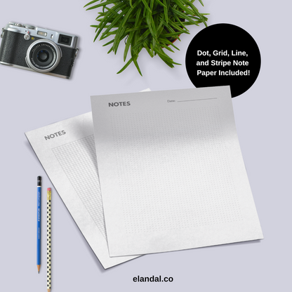 Insertos de papel para notas imprimibles tamaño A5