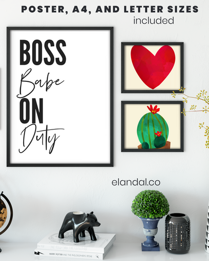Arte de pared imprimible Boss Babe On Duty