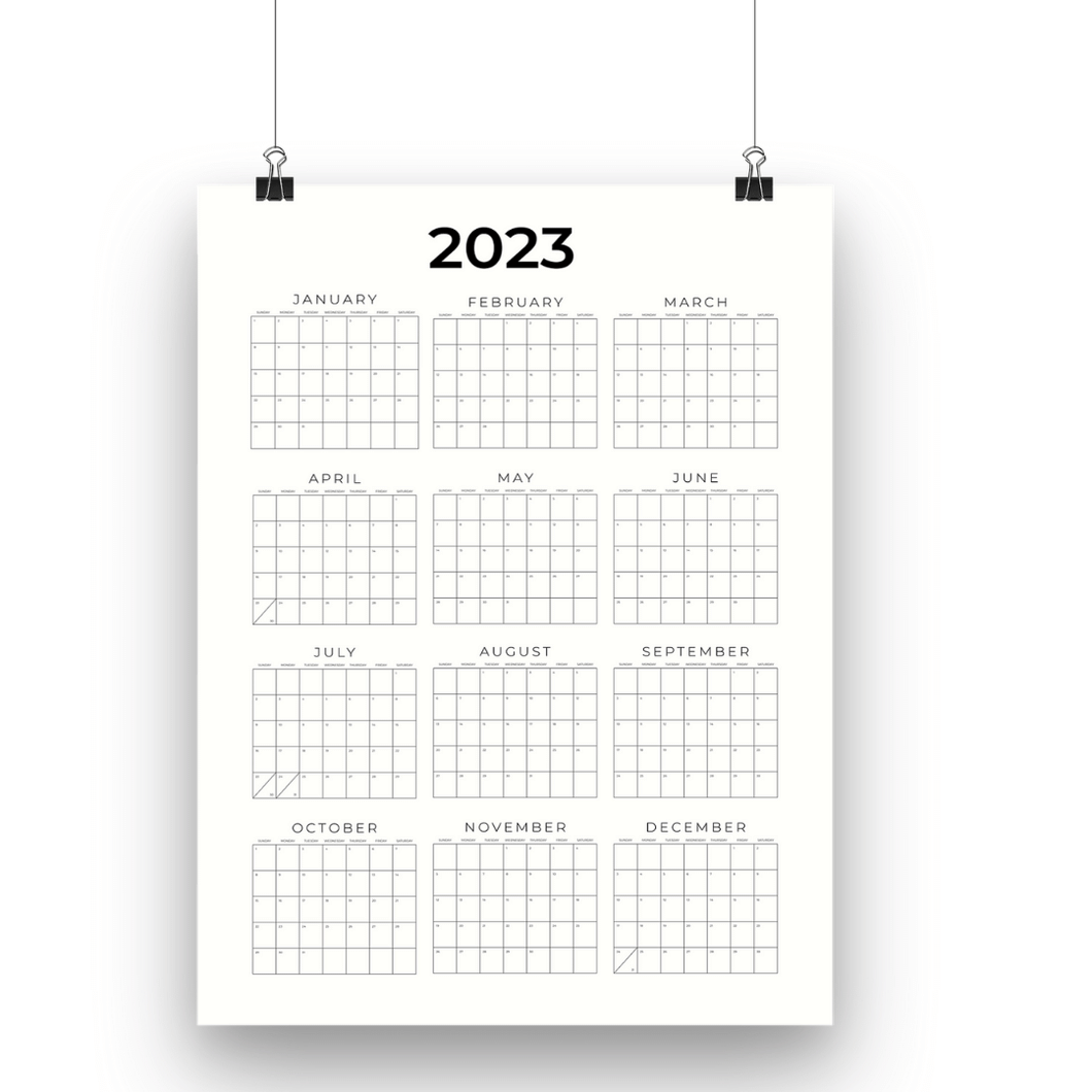 Printable 2023 Minimalist Poster Calendar