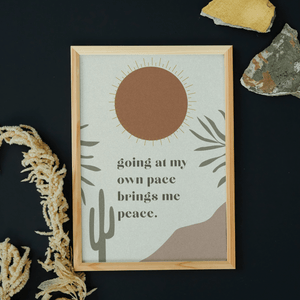 Go At Own Pace Inspirational Framed Poster