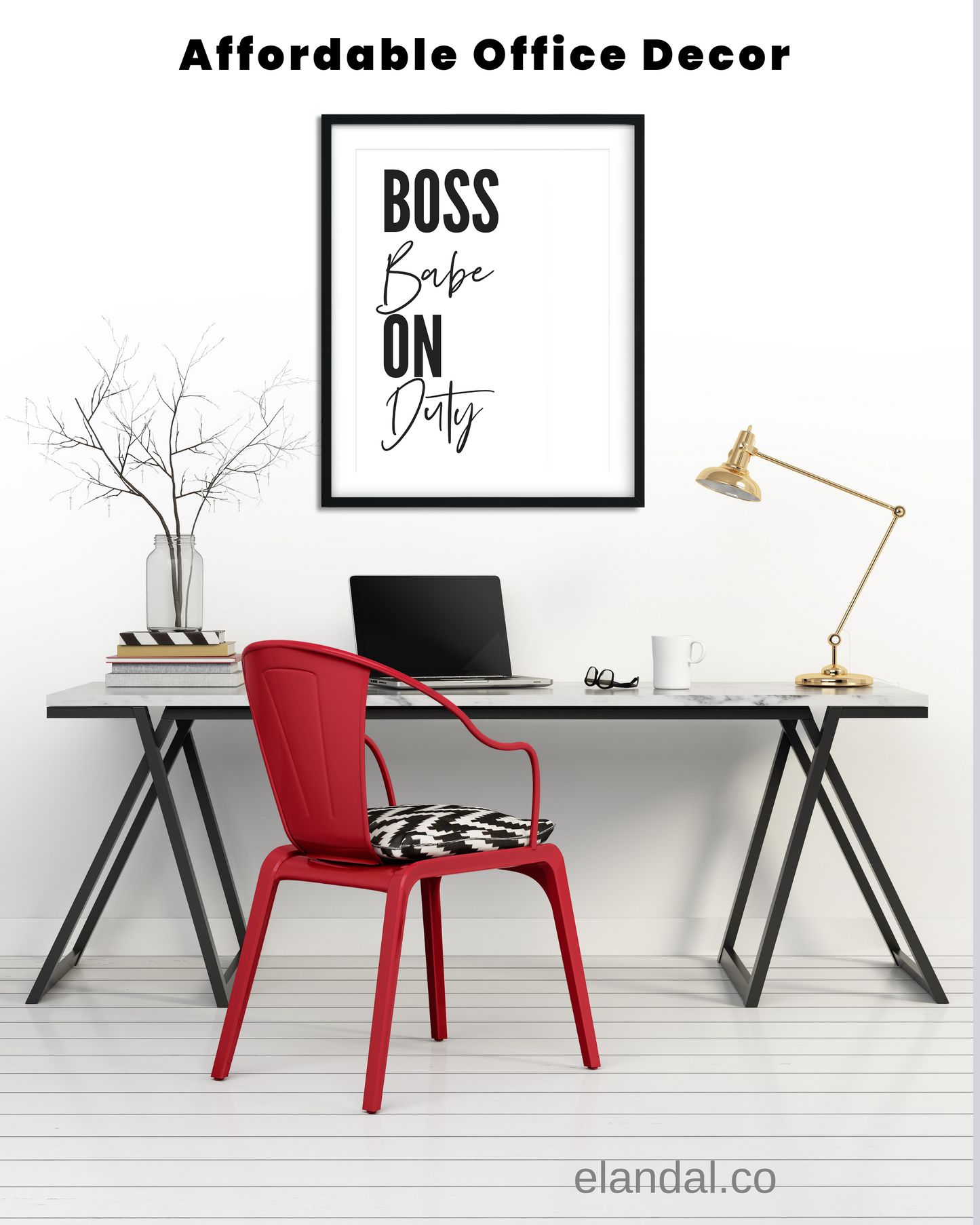 Arte de pared imprimible Boss Babe On Duty