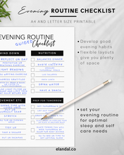 Load image into Gallery viewer, Evening Routine Checklist, Bedtime Printable