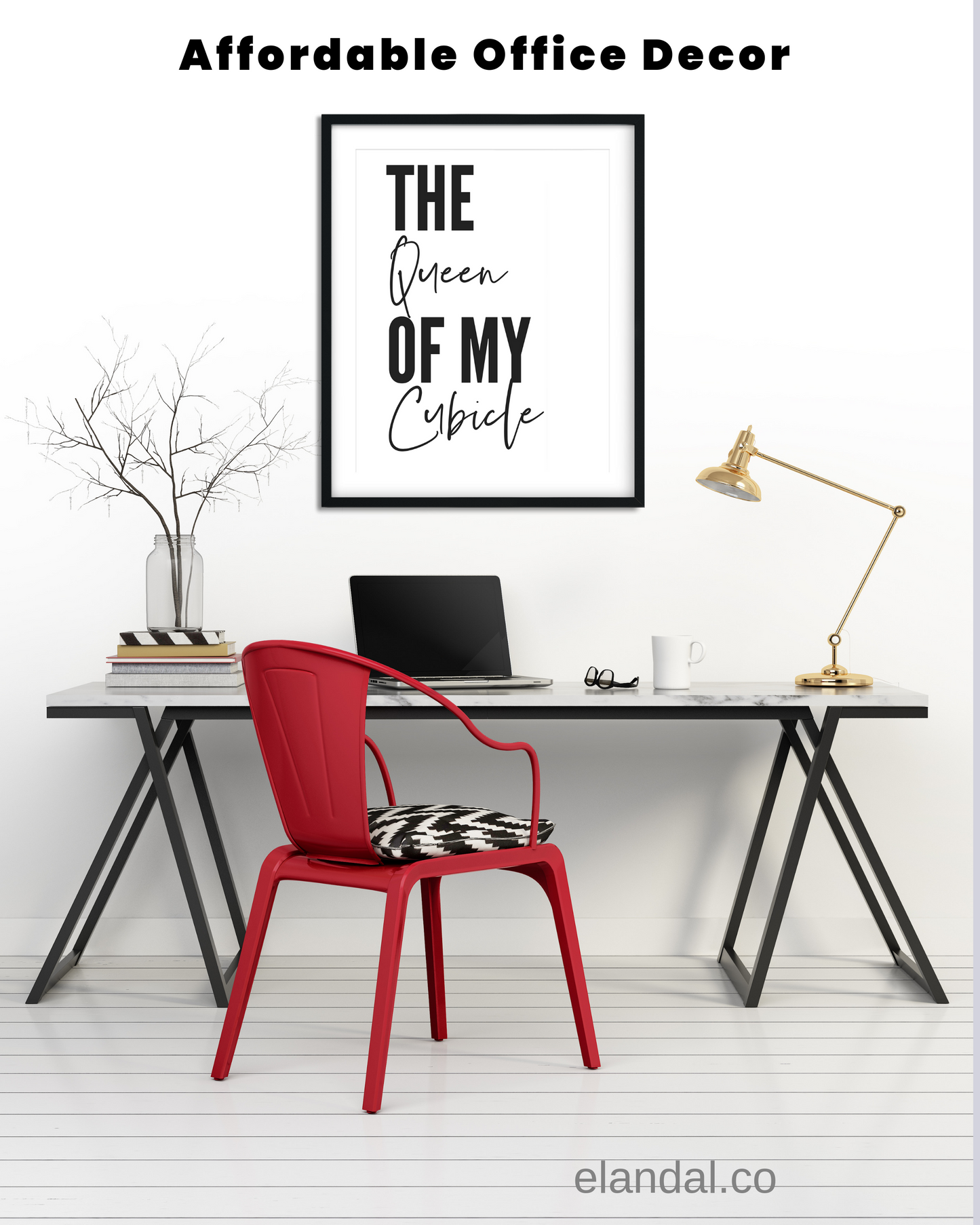 Decoración de pared de oficina imprimible con la frase "Reina de mi cubículo" | Póster con cita minimalista | Arte divertido para la oficina | Póster para descargar digitalmente | Regalo para ella como compañera de trabajo