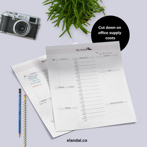 FREE One-Page Undated Daily Planner Printable Letter Size