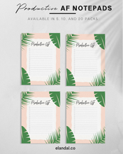 Load image into Gallery viewer, Productive AF Banana Leaf Design Mini Notepads, 4&quot; x 5.5&quot; in