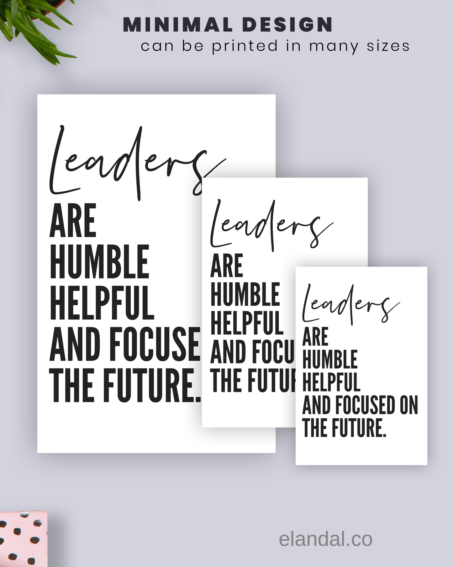 Decoración de pared imprimible con cita de liderazgo | Póster con cita inspiradora para la oficina | Regalo inspirador para el jefe | Póster para descargar en formato digital
