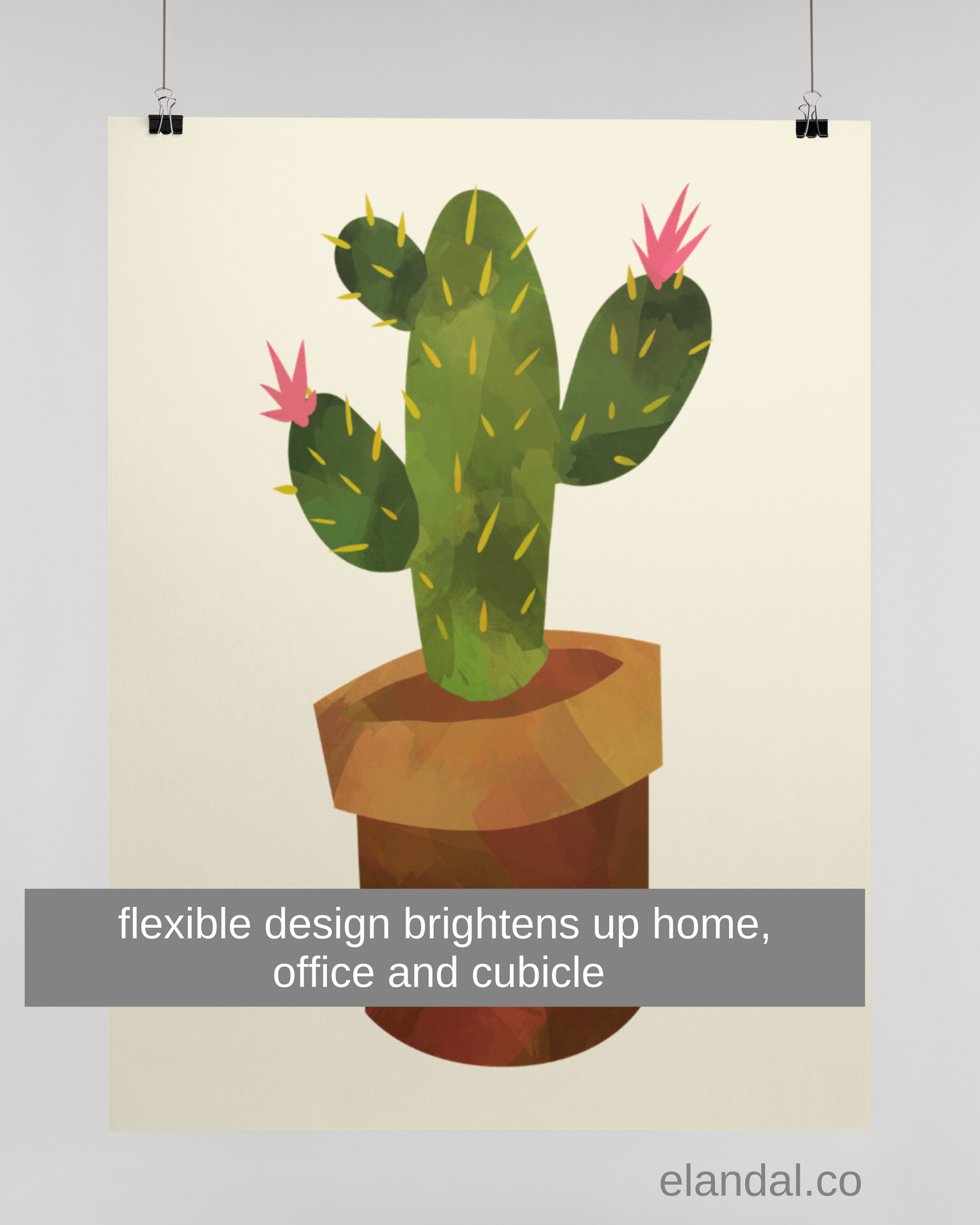 Printable Cactus Wall Art Boho Home Office Decor for Cacti Lovers