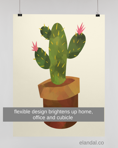 Printable Cactus Wall Art Boho Home Office Decor for Cacti Lovers