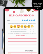 Load image into Gallery viewer, FREE Self-Care Printable Planner Insert Stress Relief and Mood Tracker