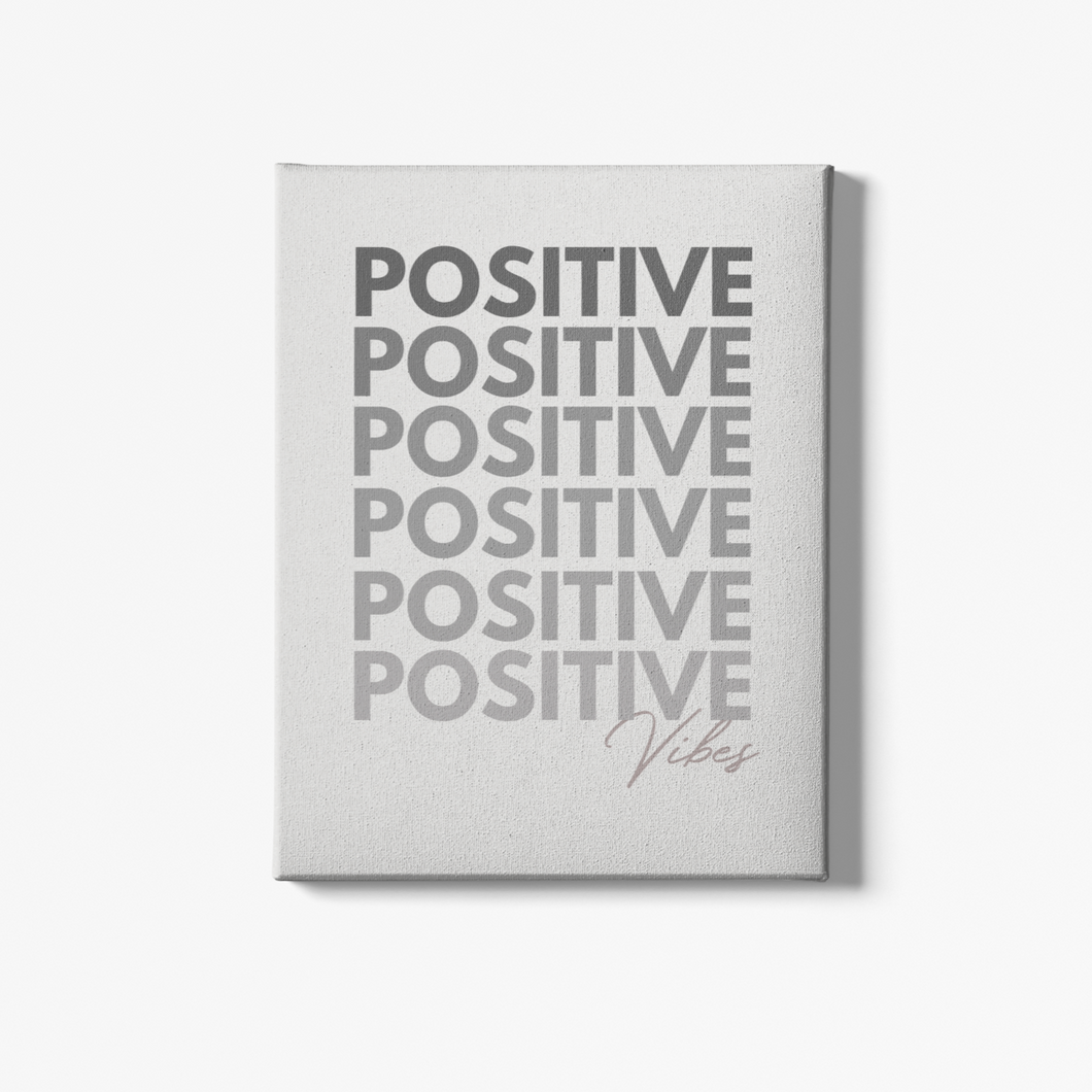 Positive Vibes Motivational Canvas Artwork for the Cubicle or Office