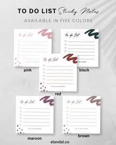 Personalized To Do List Sticky Notes, 3x3 inch, Assorted Colors