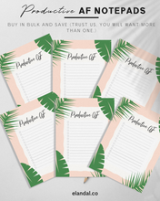 Load image into Gallery viewer, Productive AF Banana Leaf Design Mini Notepads, 4&quot; x 5.5&quot; in