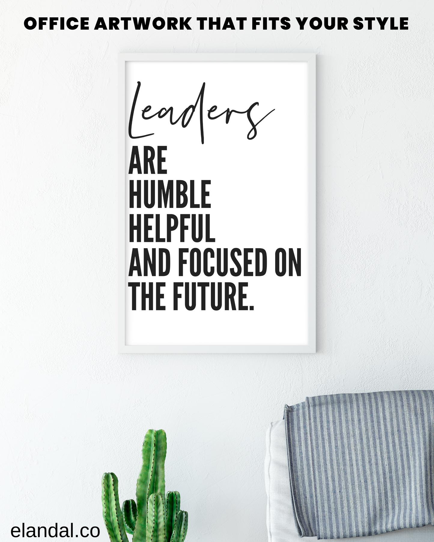 Decoración de pared imprimible con cita de liderazgo | Póster con cita inspiradora para la oficina | Regalo inspirador para el jefe | Póster para descargar en formato digital