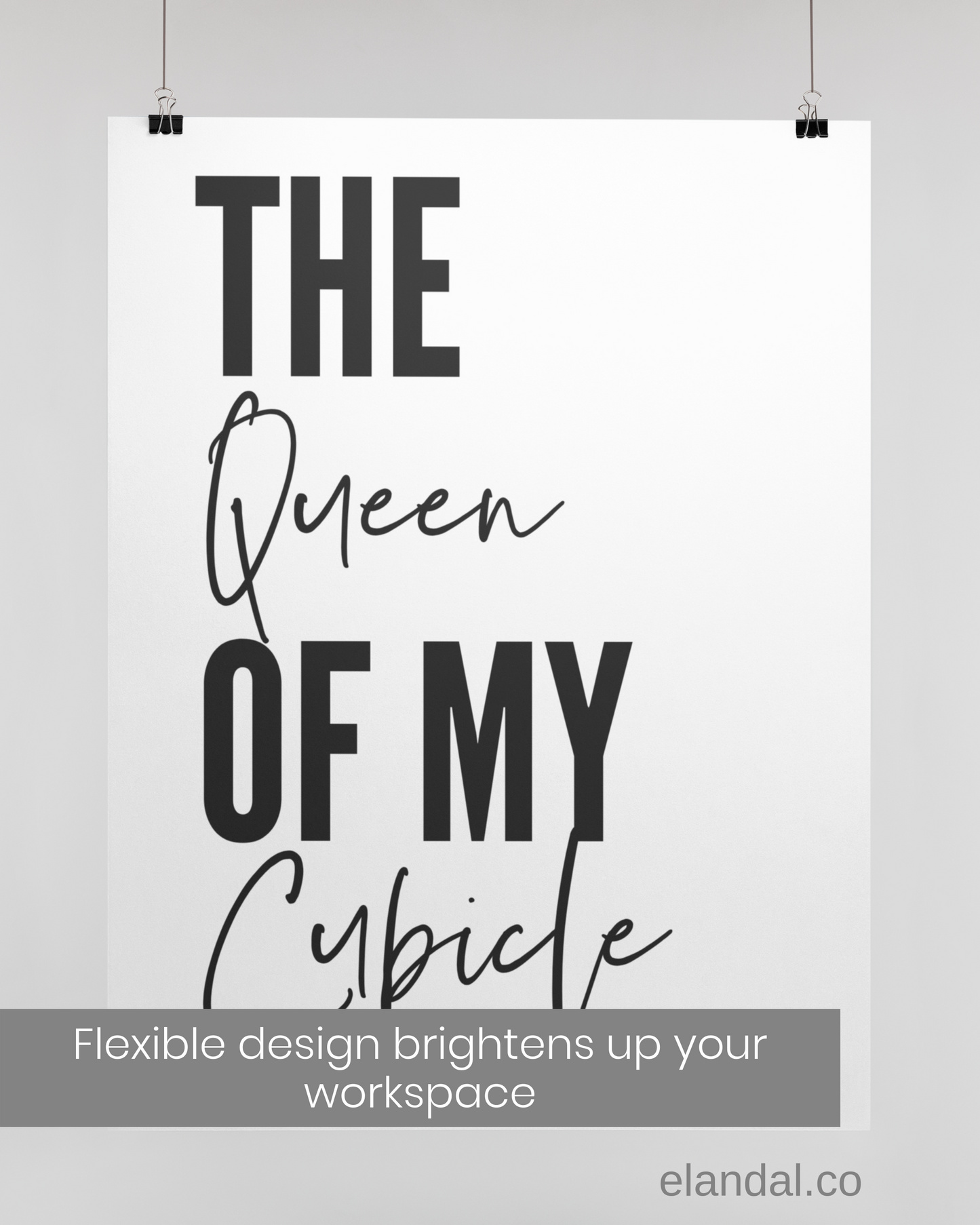 Decoración de pared de oficina imprimible con la frase "Reina de mi cubículo" | Póster con cita minimalista | Arte divertido para la oficina | Póster para descargar digitalmente | Regalo para ella como compañera de trabajo