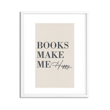 Load image into Gallery viewer, Books Make Me Happy Inspirational Framed Art Print