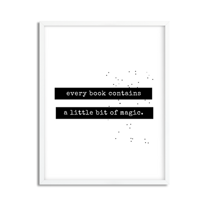 Books Contain Magic Inspirational Framed Poster