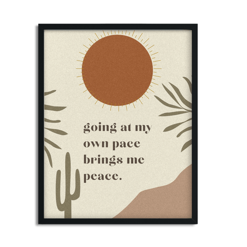 Go At Own Pace Inspirational Framed Poster