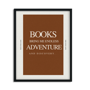 Books Are An Adventure Framed Poster for Book Lovers