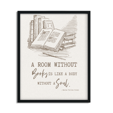 Load image into Gallery viewer, Room Without Books Like a Body Without a Soul Framed Art Print