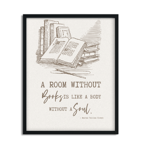 Room Without Books Like a Body Without a Soul Framed Art Print