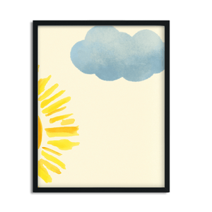 Sun Beyond the Clouds Boho Minimal Framed Art Print