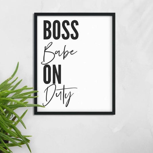 Arte de pared imprimible Boss Babe On Duty
