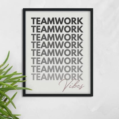 Póster imprimible de trabajo en equipo, decoración de cubículos/oficinas, arte de pared para la oficina, regalo para compañeros de trabajo/jefes, póster de descarga digital, imprimible inspirador