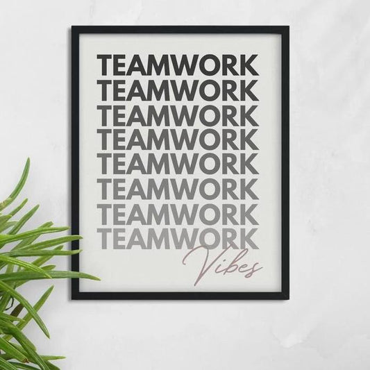 Póster imprimible de trabajo en equipo, decoración de cubículos/oficinas, arte de pared para la oficina, regalo para compañeros de trabajo/jefes, póster de descarga digital, imprimible inspirador