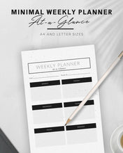 Load image into Gallery viewer, Printable Undated Weekly Planner – Minimal Work Week Schedule
