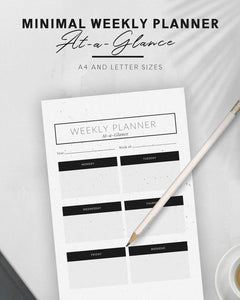 Printable Undated Weekly Planner – Minimal Work Week Schedule